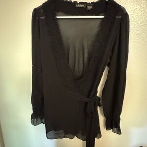 Ash Black High-Low Wrap Skirt